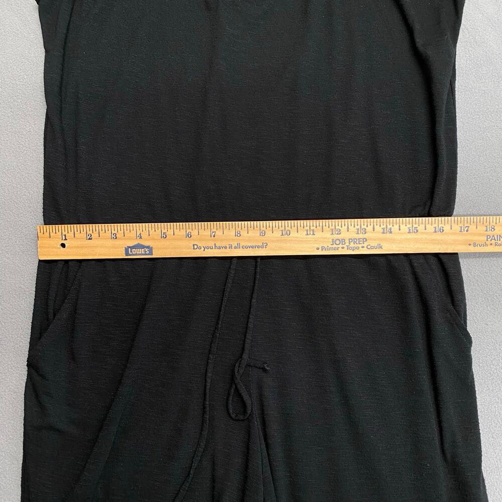 Becca Cozy Lounge Swim Coverup Wide Leg Jumpsuit M Black Drawstring Waist Sheer - Picture 9 of 13